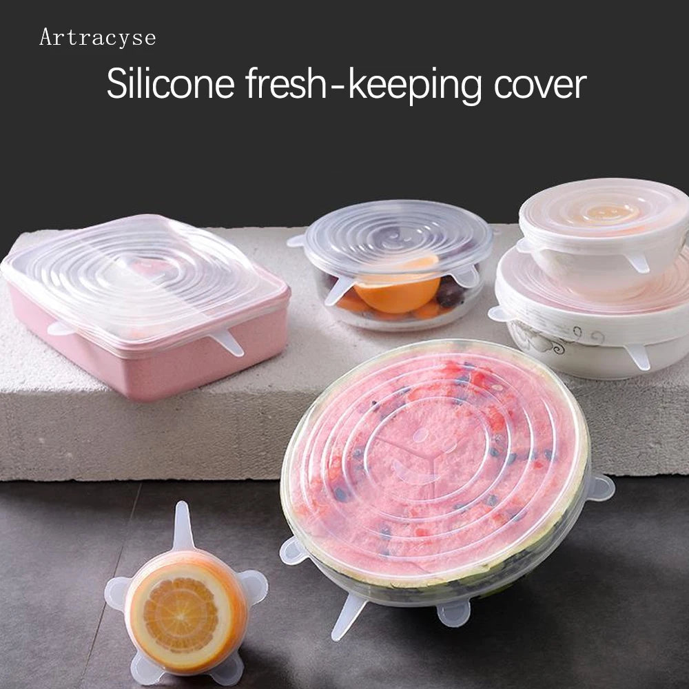 Silicone Cover Stretch Lids Reusable Durable and Expendable Lids Silicone Covers for Fresh Food Leftovers Keep Food Fresh